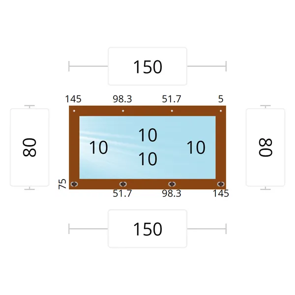Мягкое окно 150x80 см, для веранды, беседки